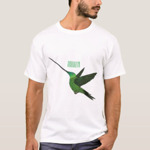Sword-billed hummingbird cartoon illustration T-Shirt