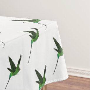 Sword-billed hummingbird cartoon illustration tablecloth