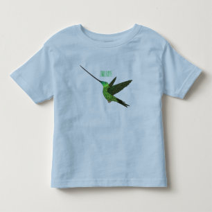 Sword-billed hummingbird cartoon illustration toddler T-Shirt