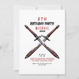  Sword Birthday Party Invitation