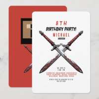 Sword Birthday Party Rounded Invitation