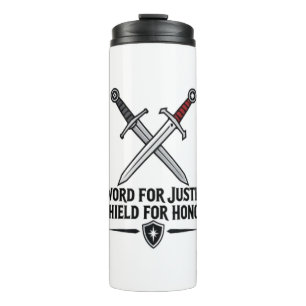 Sword For Justice Shield For Honour Fantasy Gaming Thermal Tumbler
