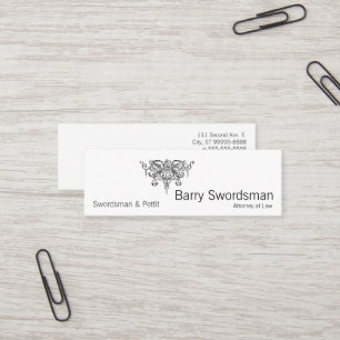 Sword of Justice (with Scales) Mini Business Card