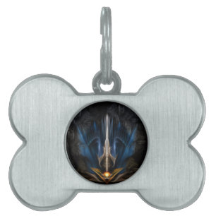 Sword OF Light Fractal Art Pet Tag