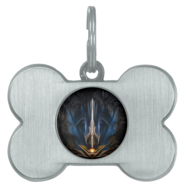 Sword OF Light Fractal Art Pet Tag (Front)