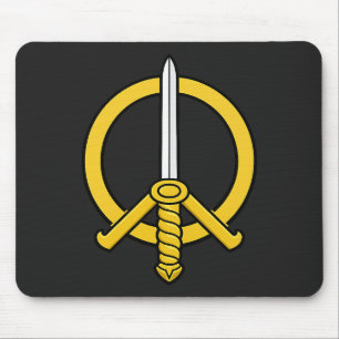 Sword of Peace Emblem - Mediaeval Peace Symbol Log Mouse Pad