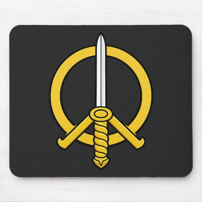 Sword of Peace Emblem - Mediaeval Peace Symbol Log Mouse Pad (Front)