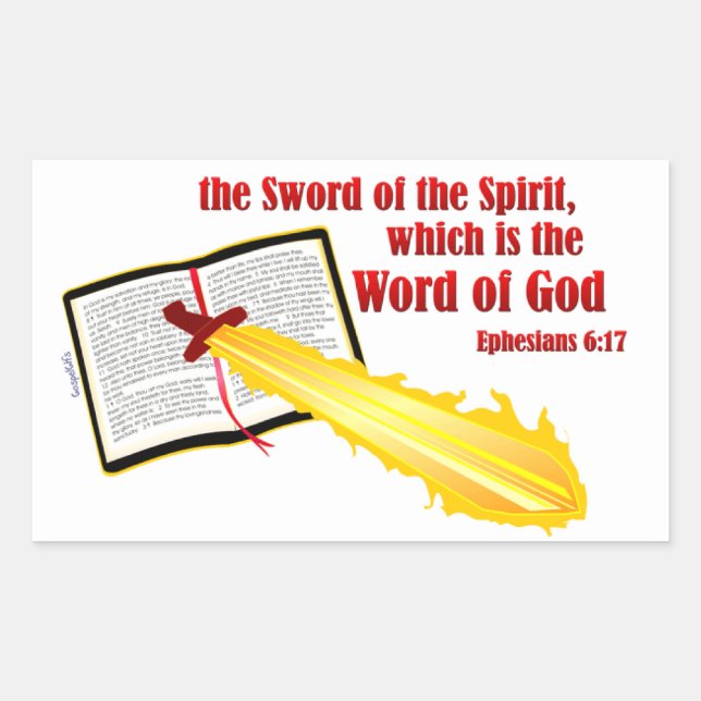 sword of the spirit christian gift rectangular sticker (Front)