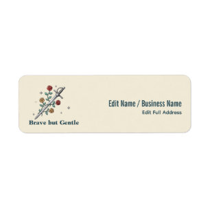 Sword Rose Brave But Gentle Custom Mailing Label