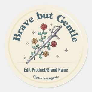 Sword Rose Brave But Gentle Custom Product Label