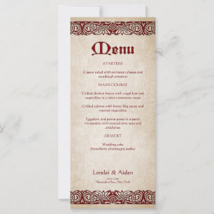 Sword Royal Wedding Menu