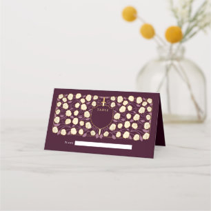 Sword & Shield Mediaeval Fantasy Monogram Wedding Place Card