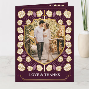 Sword & Shield Mediaeval Fantasy Monogram Wedding Thank You Card
