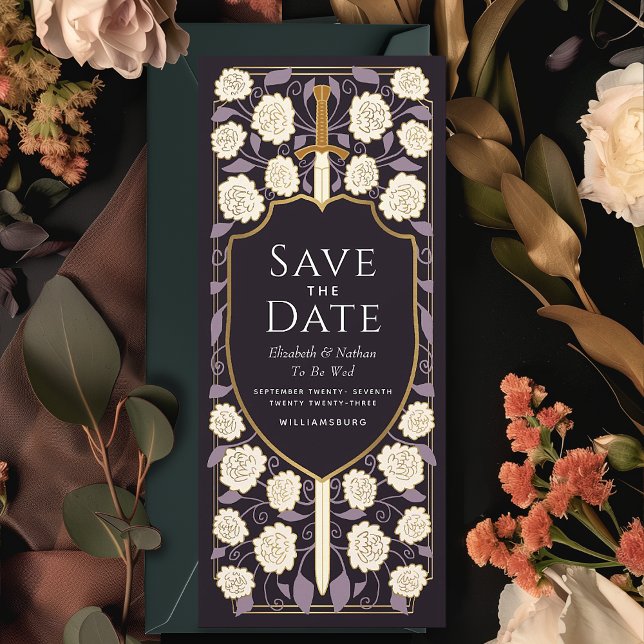 Sword & Shield Mediaeval Fantasy Save the Date Invitation (Creator Uploaded)