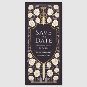 Sword & Shield Mediaeval Fantasy Save the Date Magnetic Invitation