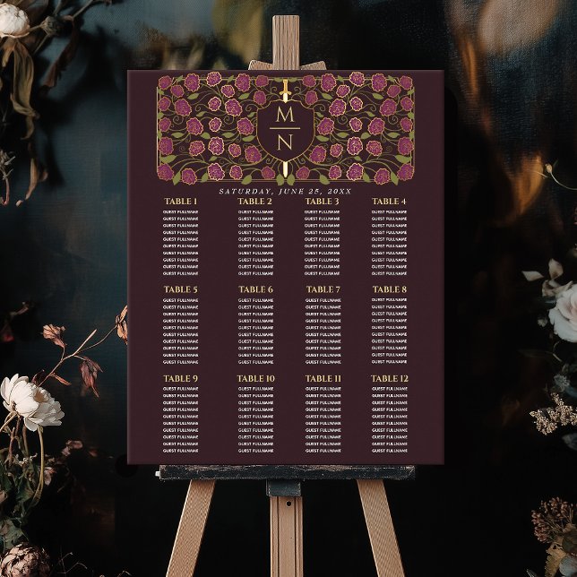 Sword & Shield Mediaeval Monogram  Seating Chart (Creator Uploaded)