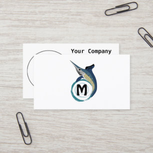 Swordfish Jumping Monogram Business Card