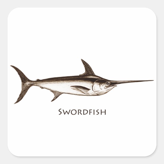 Swordfish Logo Square Sticker (Front)