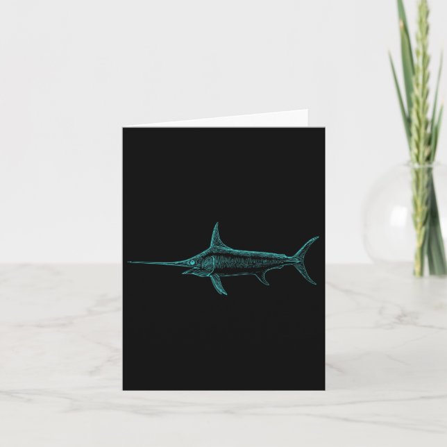 Swordfish Marlin Sword Fish Broadbill Xiphias Glad Card (Front)