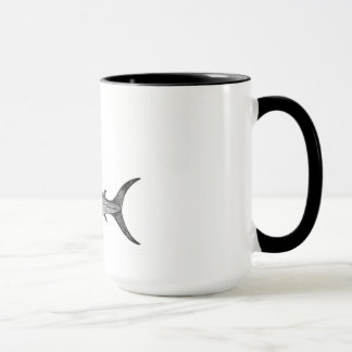swordfish mug, scientific illustration mug