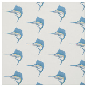 Swordfish sailfish fun cartoon illustration fabric