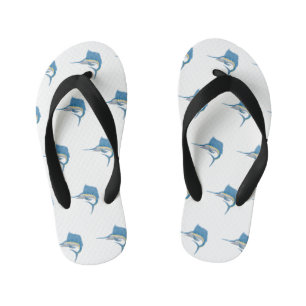 Swordfish sailfish fun cartoon illustration kid's jandals