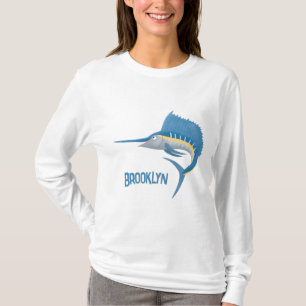 Swordfish sailfish fun cartoon illustration T-Shirt
