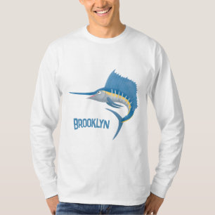 Swordfish sailfish fun cartoon illustration T-Shirt