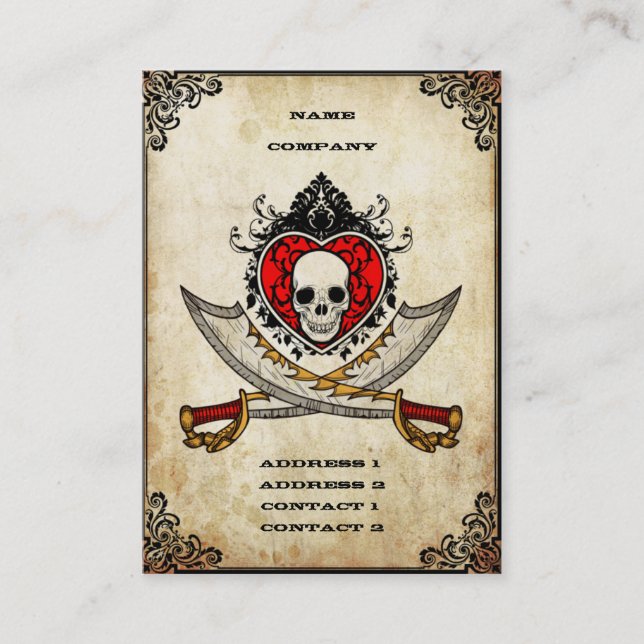 Swords and Heart - Business Card (Front)