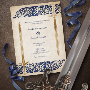 Swords Celtic Wedding Invitation