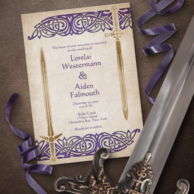 Swords Celtic Wedding Invitation (Creator Uploaded)