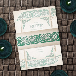 Swords Celtic Wedding Invitation Belly Band