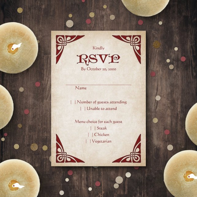Swords Celtic Wedding RSVP Card (Creator Uploaded)