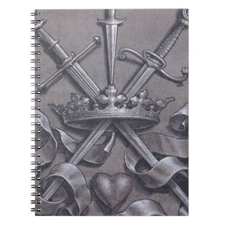 Swords Crown and Heart Notebook