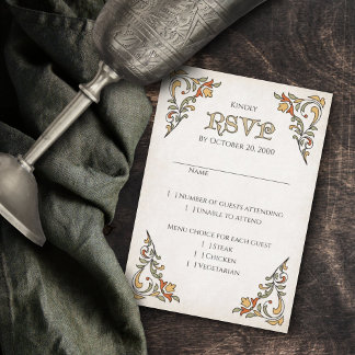 Swords Gamer Fantasy Wedding RSVP Card