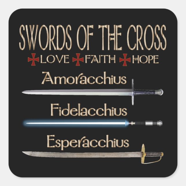 Swords Of The Cross Dresden Fans Square Sticker (Front)