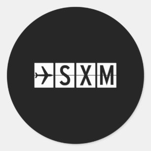 Sxm St Min Maen Airport Classic Round Sticker