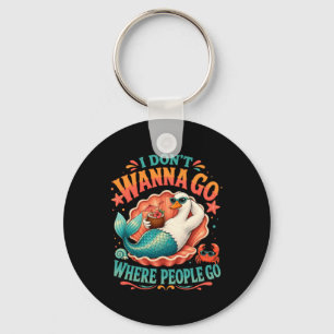 Sy Beach Vibes Mermaid Duck Design Key Ring