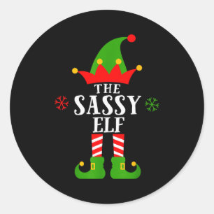 Sy Elf Funny Matching Family Group Christmas Pajam Classic Round Sticker