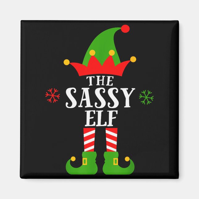 Sy Elf Funny Matching Family Group Christmas Pajam Magnet (Front)