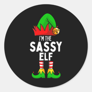 Sy Elf Matching Family Christmas  Classic Round Sticker
