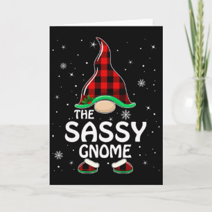 Sy Gnome Buffalo Plaid Matching Family Christmas P Card