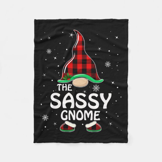 Sy Gnome Buffalo Plaid Matching Family Christmas P Fleece Blanket (Front)