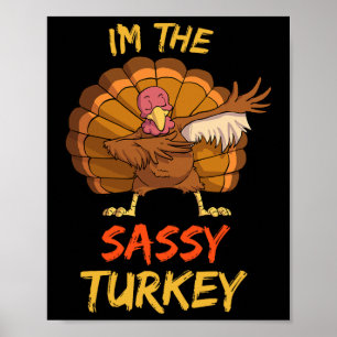Sy Turkey Matching Family Group Thanksgiving Party Poster