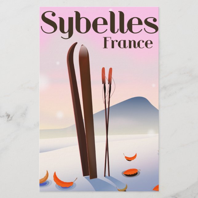 Sybelles France Ski poster Stationery (Front)