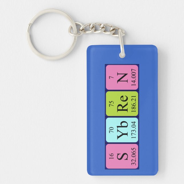 Sybren periodic table name keyring (Front)