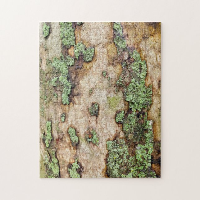 Sycamore Tree Bark Moss Lichen Jigsaw Puzzle (Vertical)