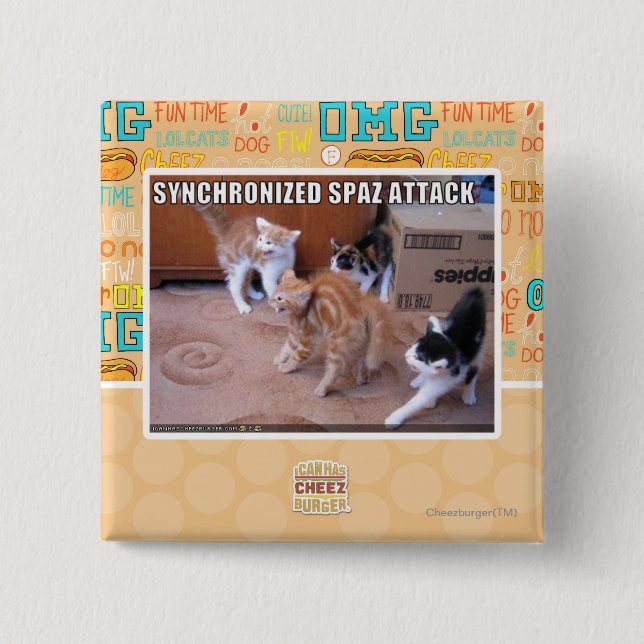 Sychronized Spaz Attack 15 Cm Square Badge (Front)