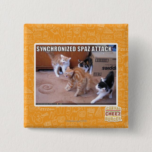Sychronized Spaz Attack 15 Cm Square Badge (Front)