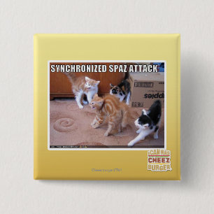 Sychronized Spaz Attack 15 Cm Square Badge